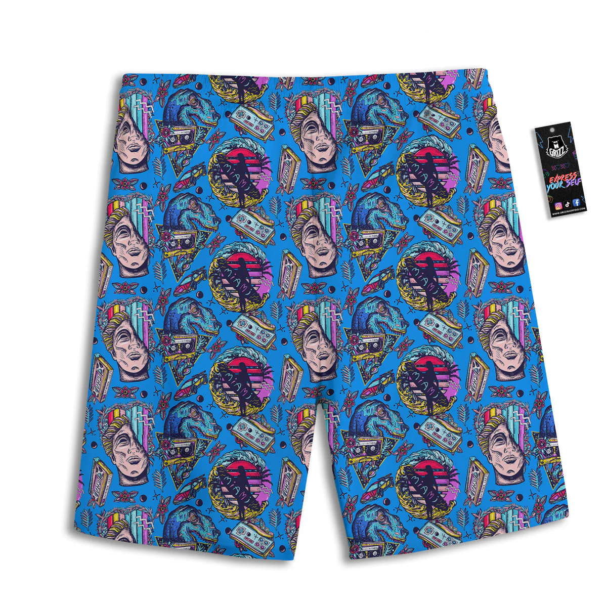 Vaporwave Art Cyberpunk Print Pattern Men's Athletic Shorts - Image 2