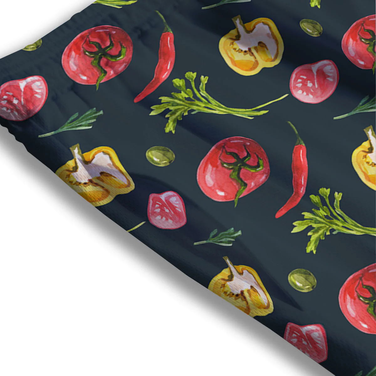 Vegan Watercolor Print Pattern Mesh Shorts - Image 3