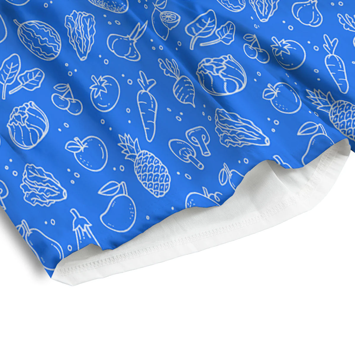 Vegan White And Blue Print Pattern Men's Athletic Shorts - Image 4