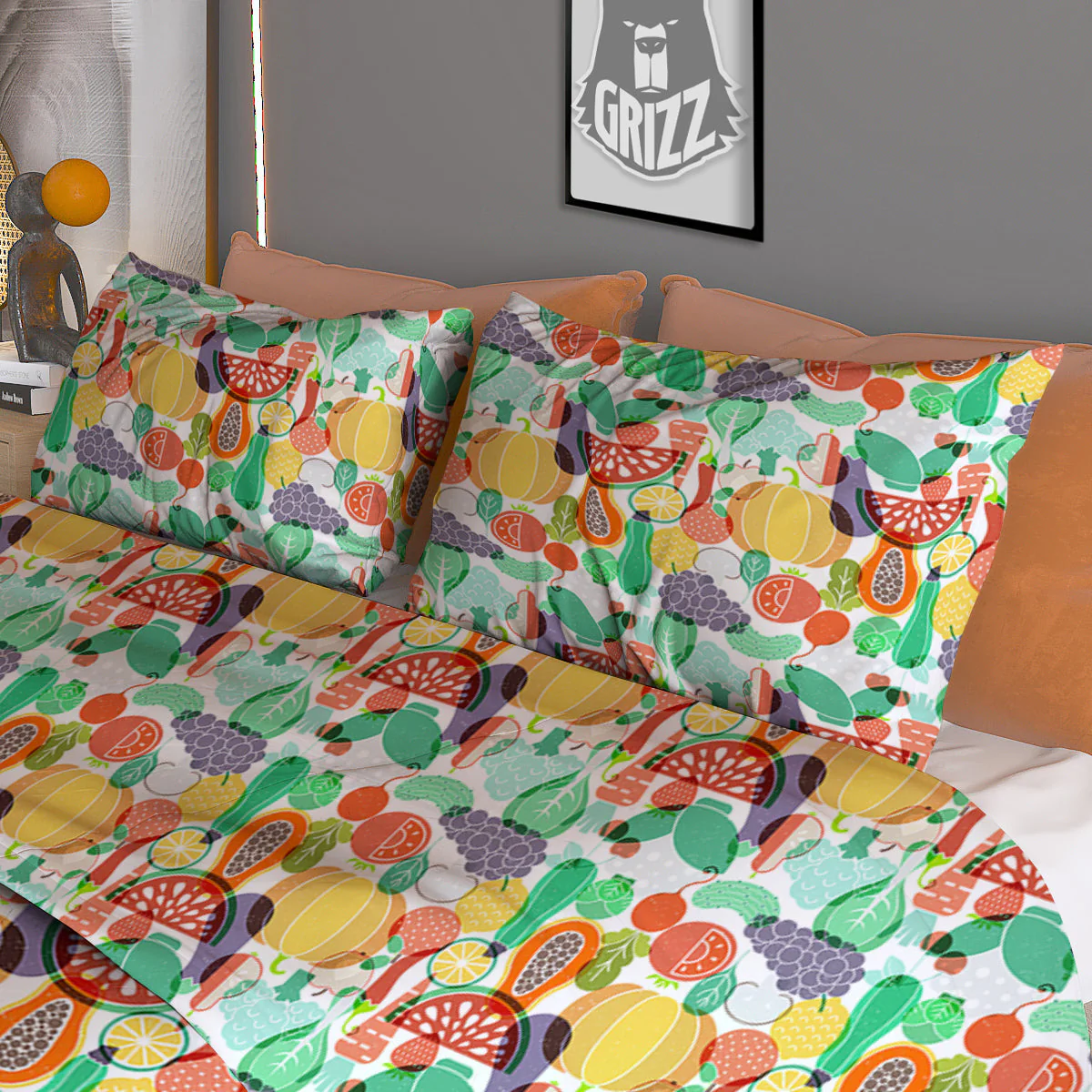 Vegetable Colorful Print Pattern Duvet Cover Bedding Set - Image 3