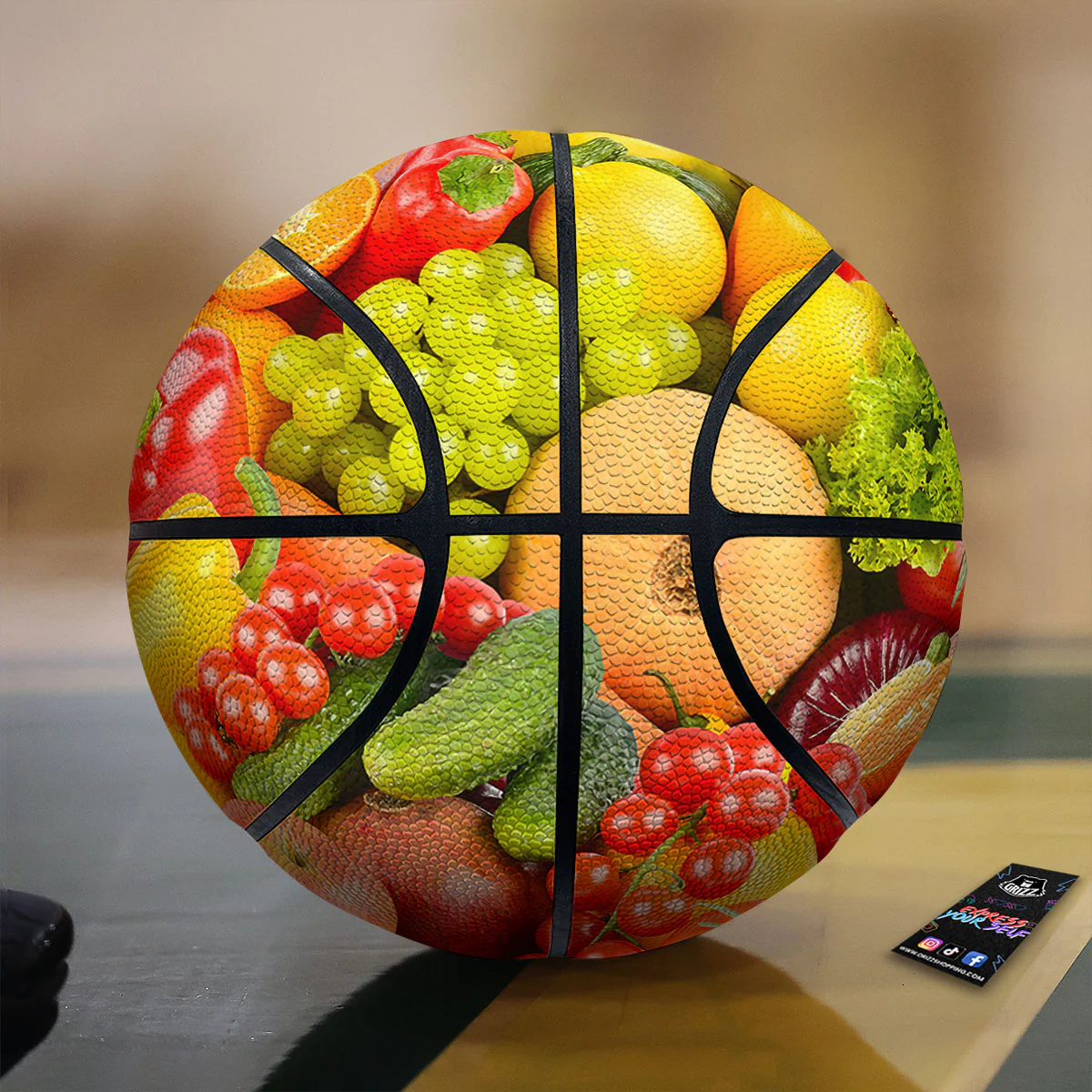 Vegetables And Fresh Fruits Print Basketball