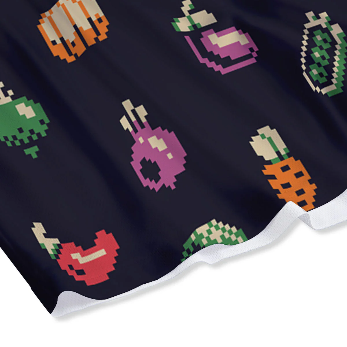 Vegetables Pixel Print Pattern Mesh Shorts - Image 4