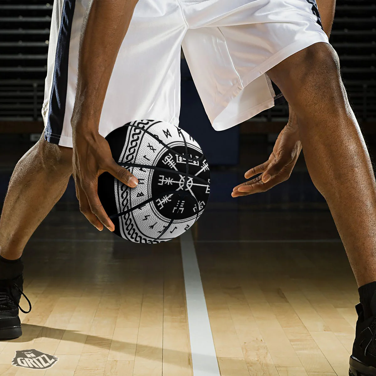 Vegvisir Viking Print Basketball - Image 3