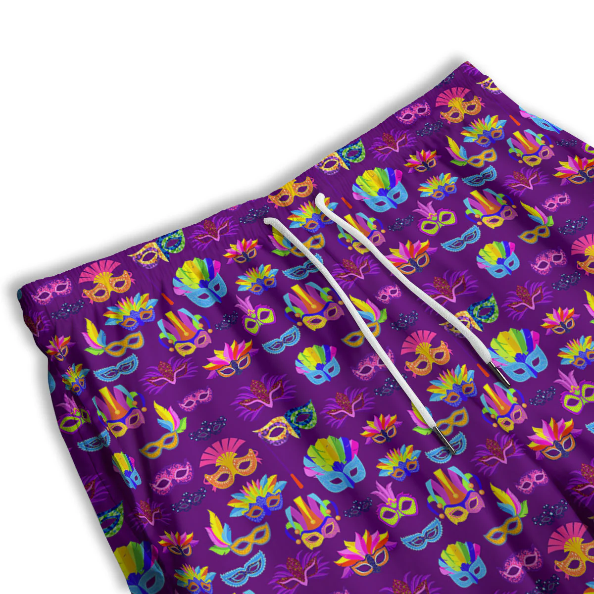 Venice Carnival Mask Print Pattern Men's Athletic Shorts - Image 3