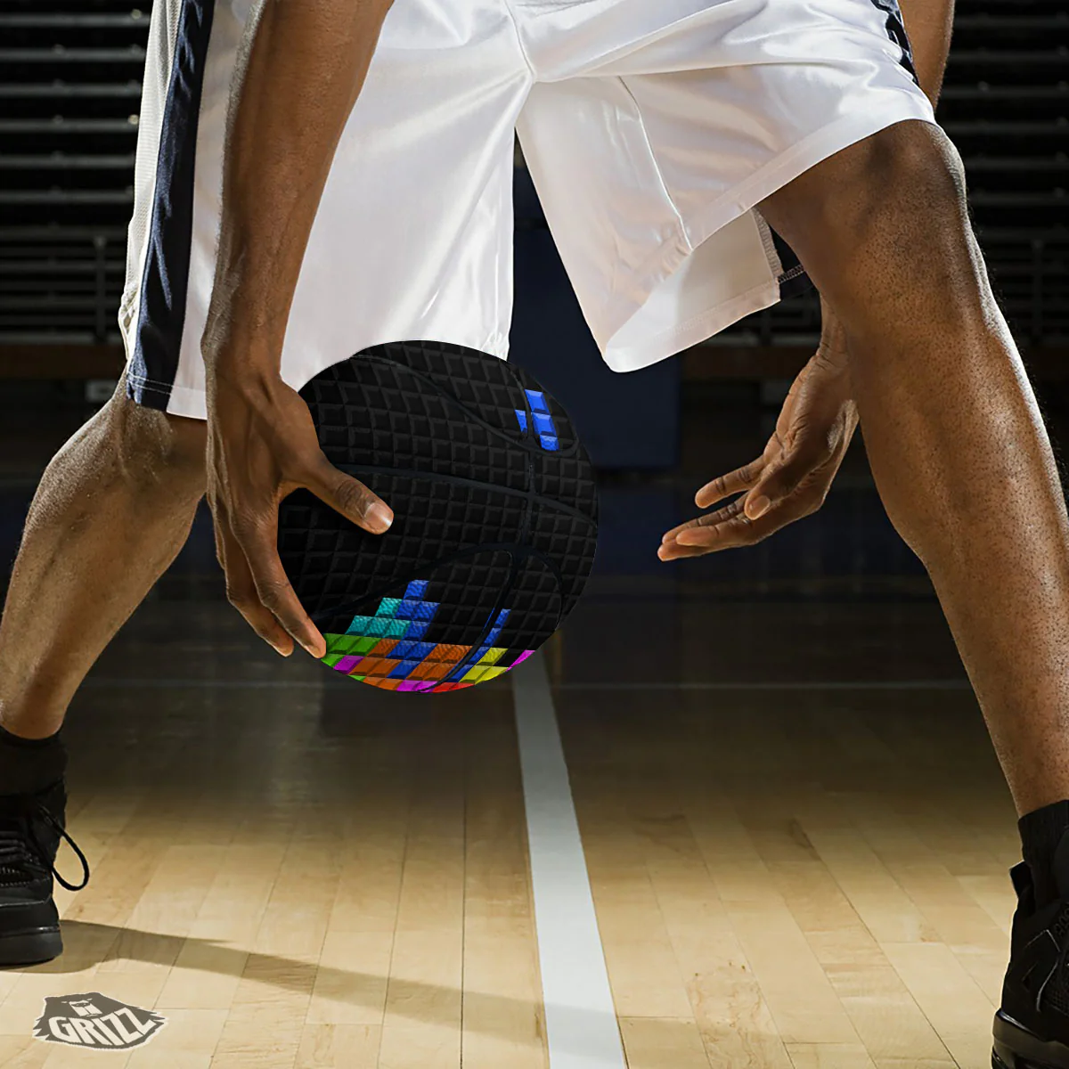 Video Game White Brick Puzzle Print Basketball - Image 3