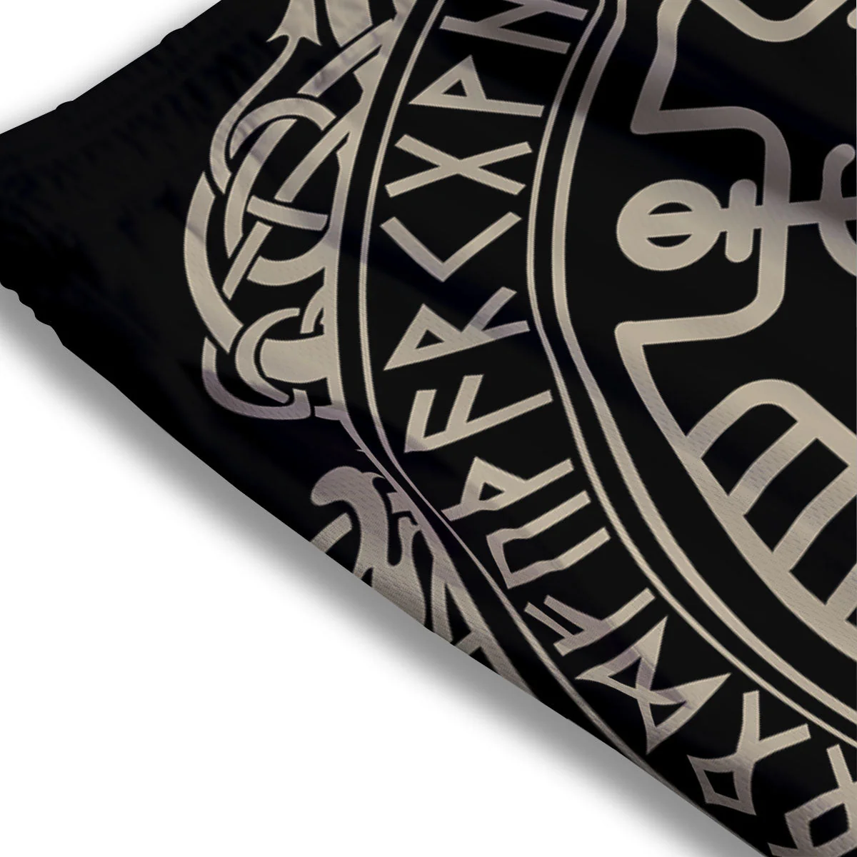 Viking Helm Of Terror Scandinavian Print Mesh Shorts - Image 3