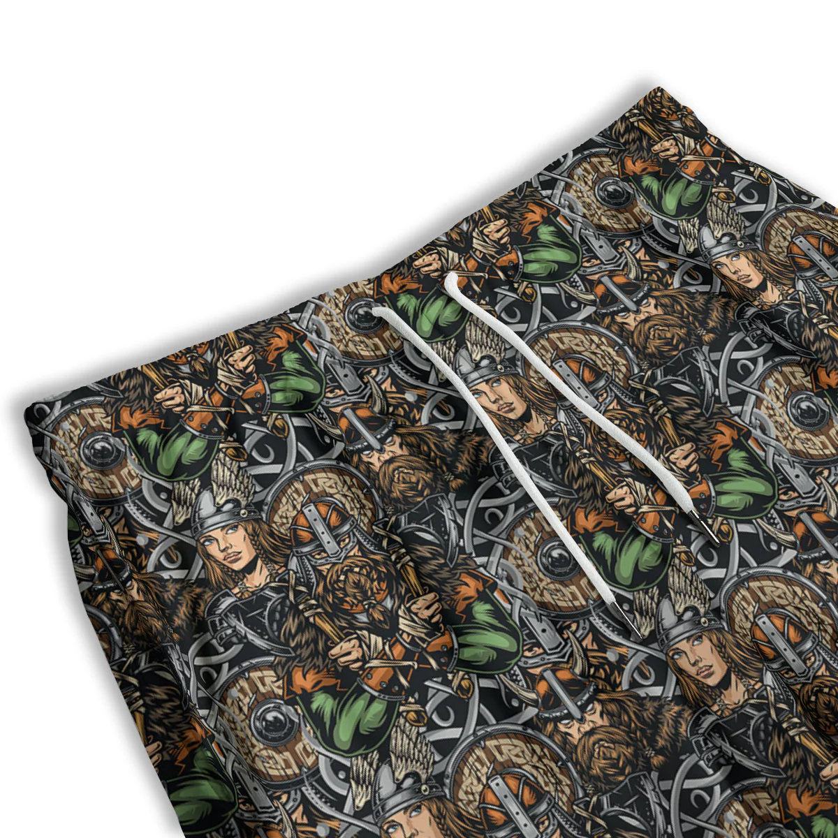 Viking Nordic Warriors Print Pattern Men's Athletic Shorts - Image 3