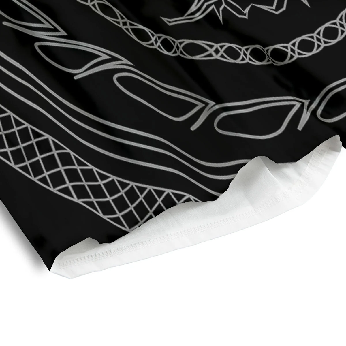 Viking Yggdrasil White And Black Print Men's Athletic Shorts - Image 4