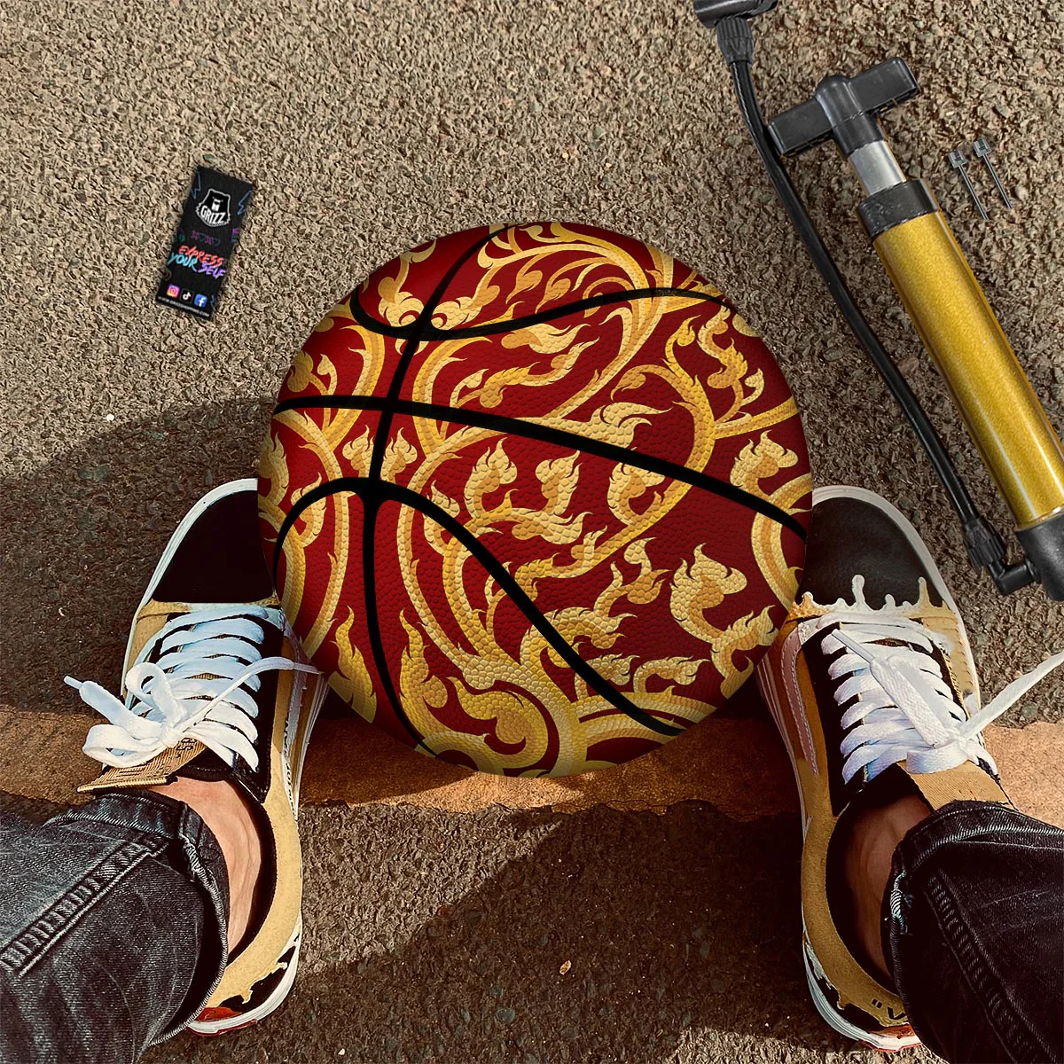 Vines Thai Winding Print Basketball - Image 2