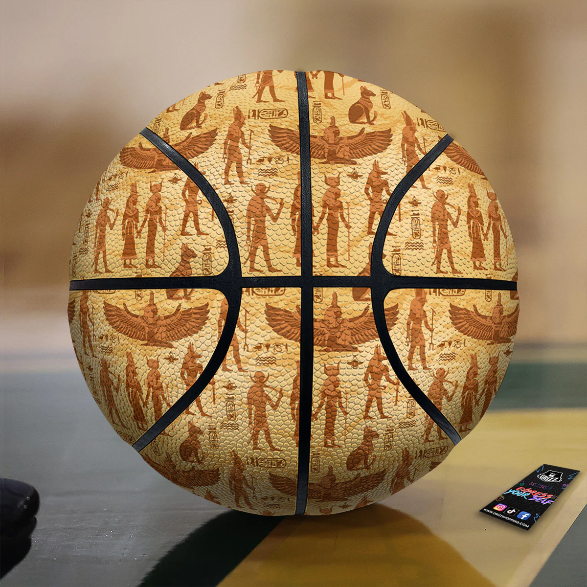 Vintage Egypt Papyrus Ancient Print Pattern Basketball