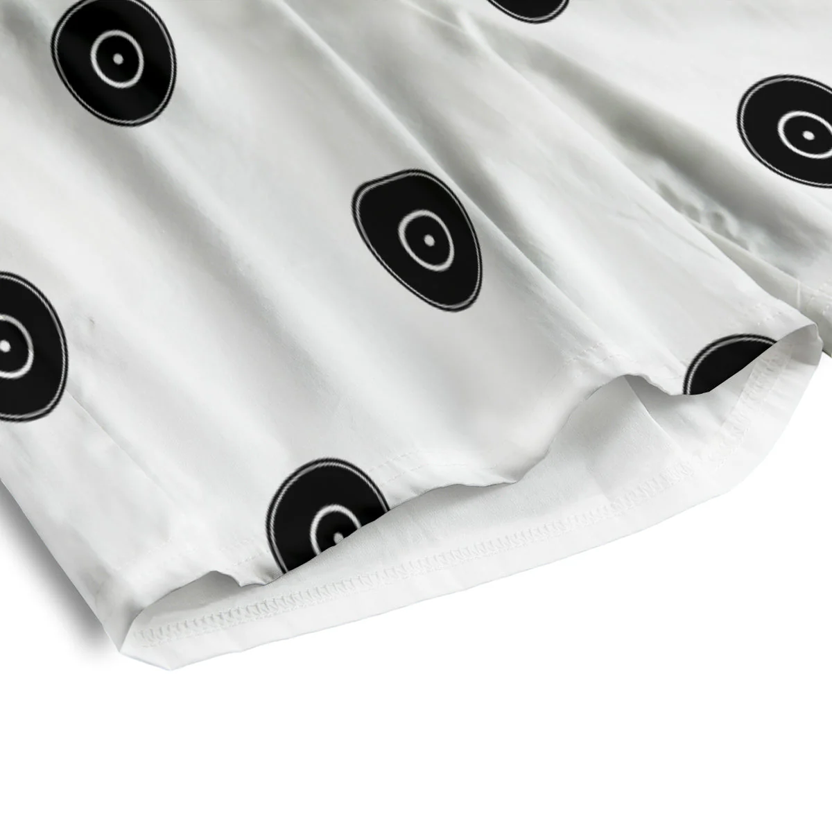 Vinyl White And Black Print Pattern Men's Athletic Shorts - Image 4