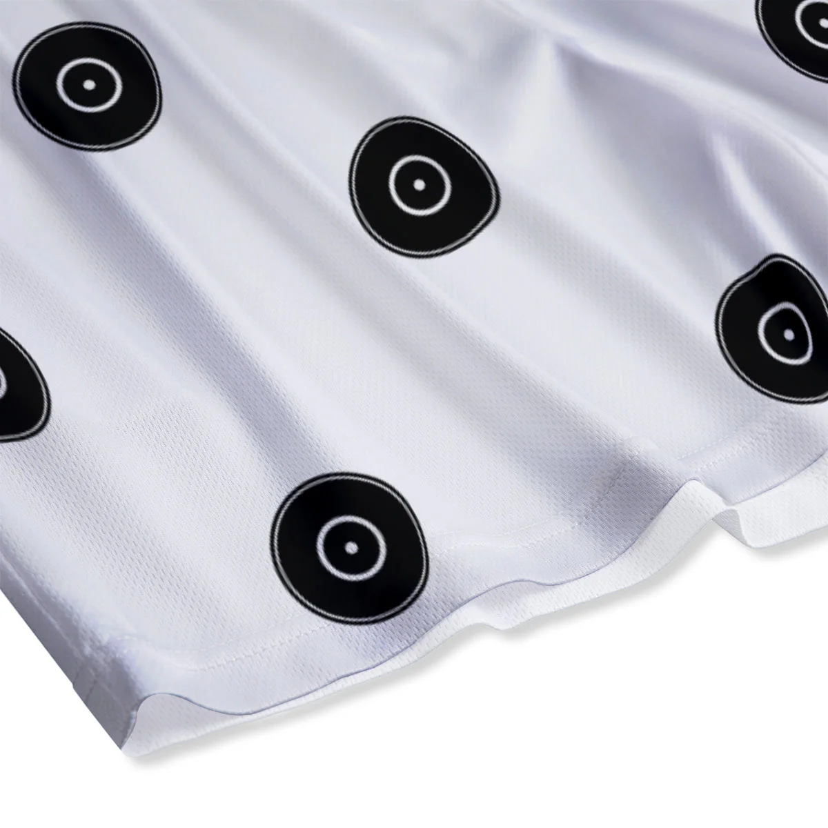 Vinyl White And Black Print Pattern Mesh Shorts - Image 4