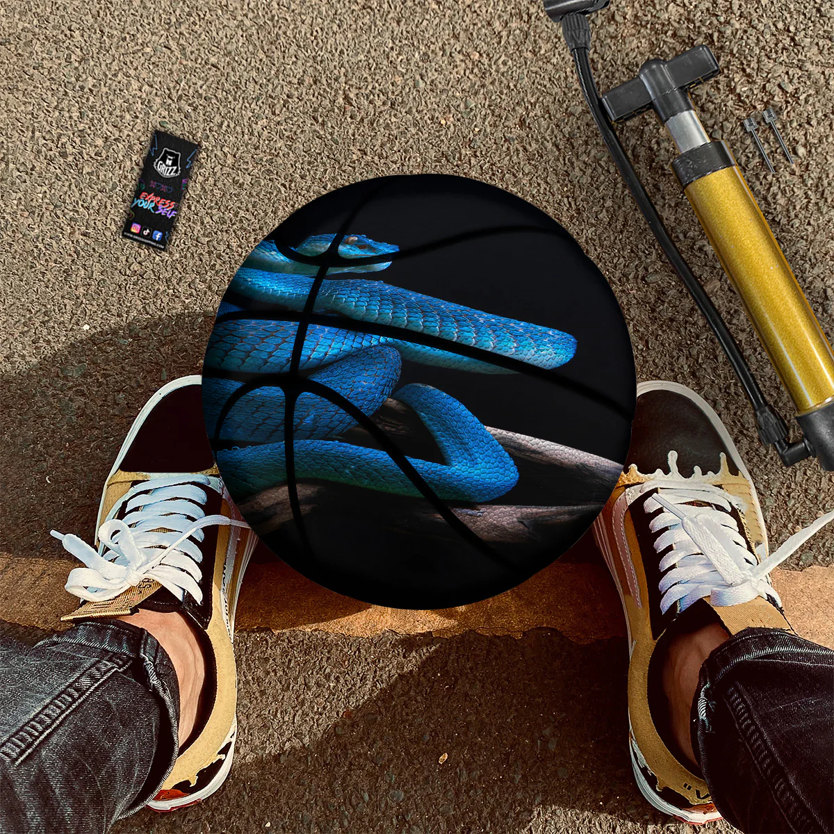 Viper Snake Blue Pit Print Basketball - Image 3
