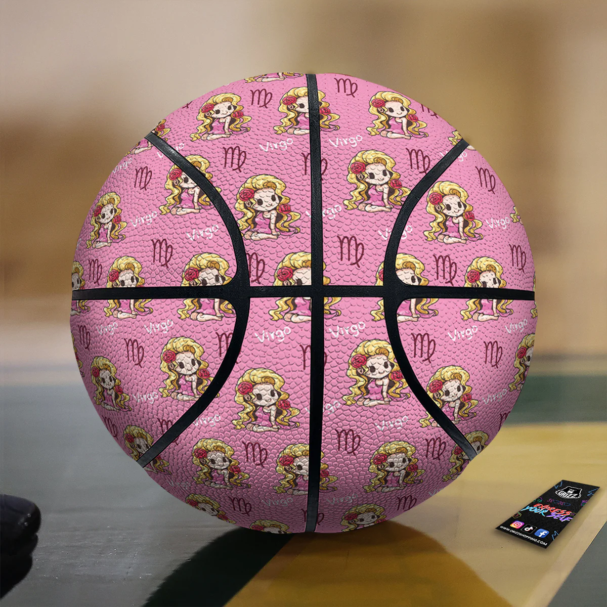 Virgo Cute Cartoon Print Pattern Basketball