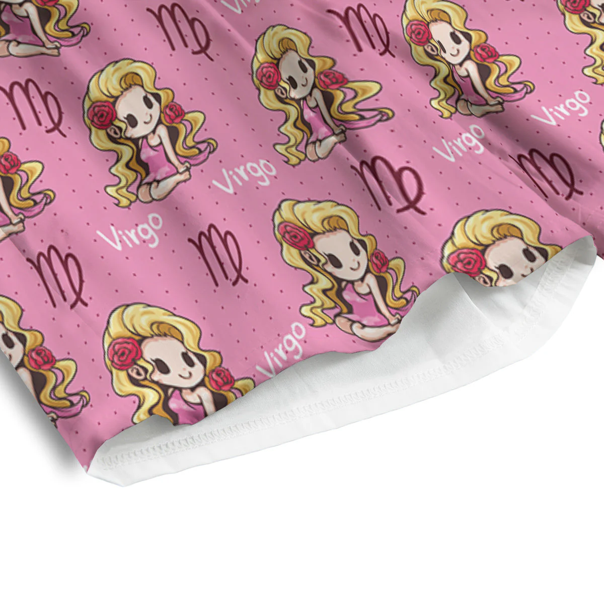 Virgo Cute Cartoon Print Pattern Men's Athletic Shorts - Image 4
