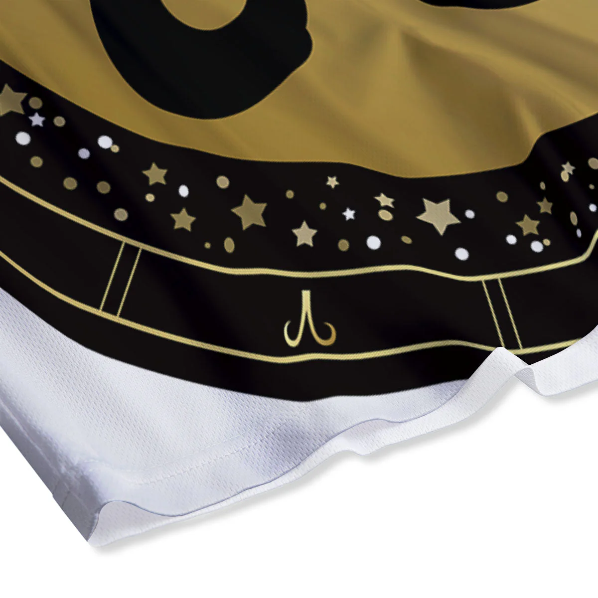 Virgo Sign Black And Gold Print Mesh Shorts - Image 4