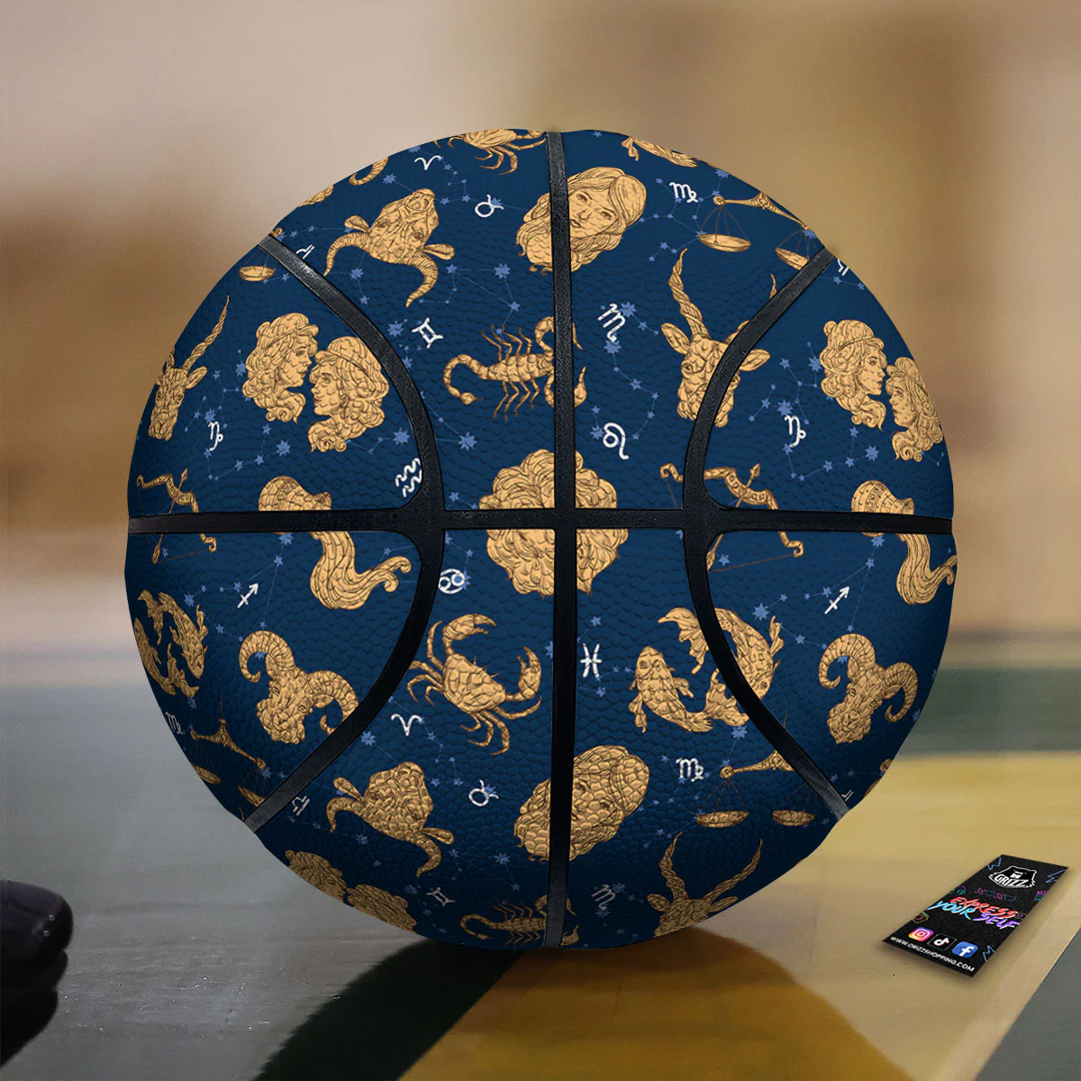 Virgo Zodiac Purple Print Pattern Basketball