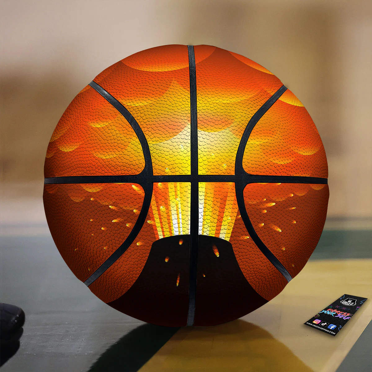 Volcano Erupt Print Basketball