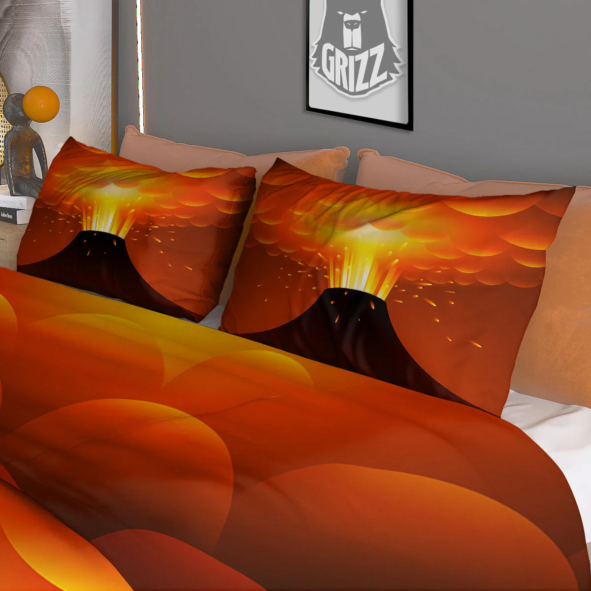 Volcano Erupt Print Duvet Cover Bedding Set - Image 3
