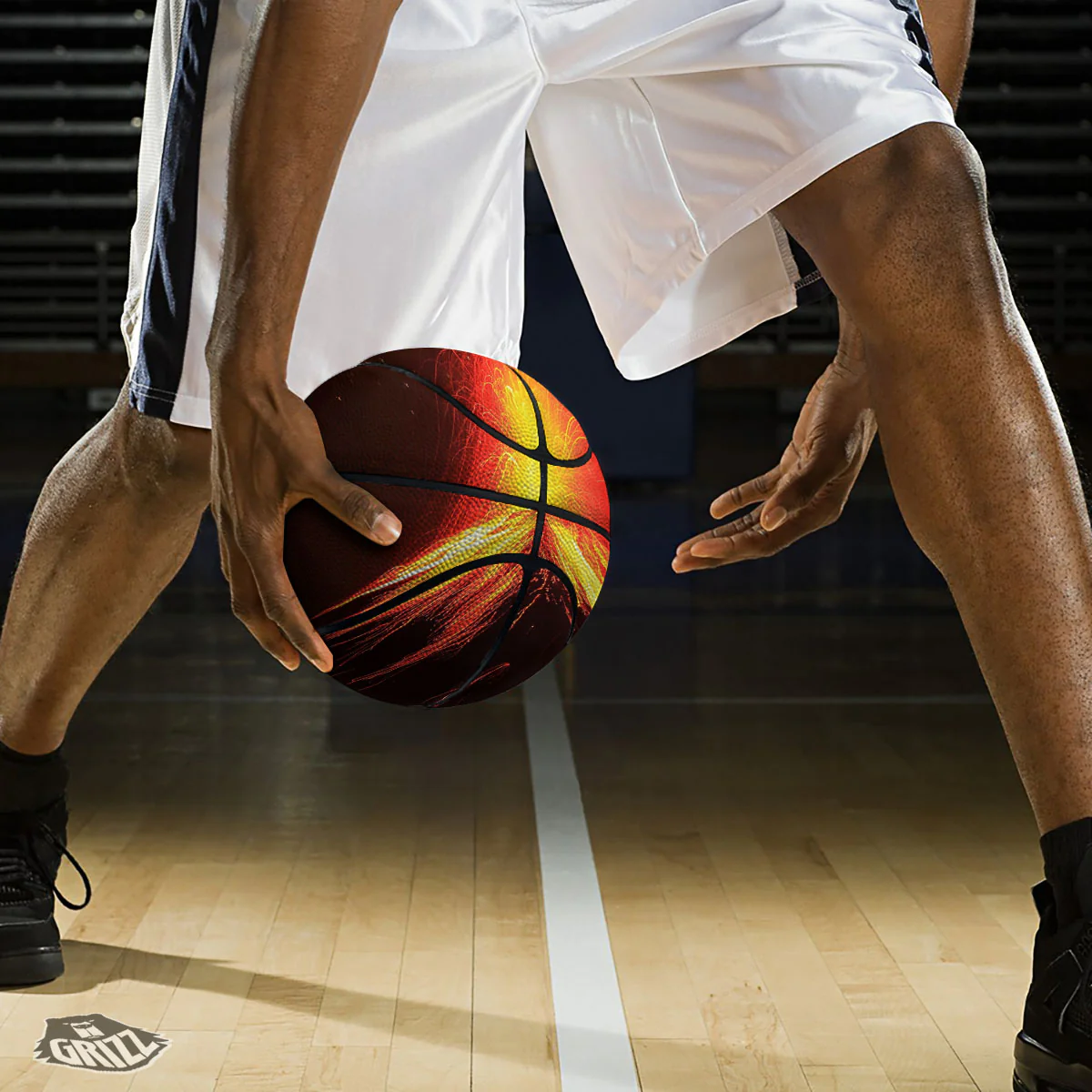 Volcano On Fire Print Basketball - Image 3