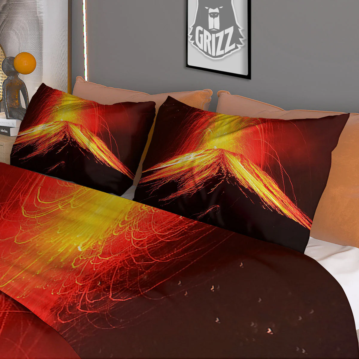 Volcano On Fire Print Duvet Cover Bedding Set - Image 3