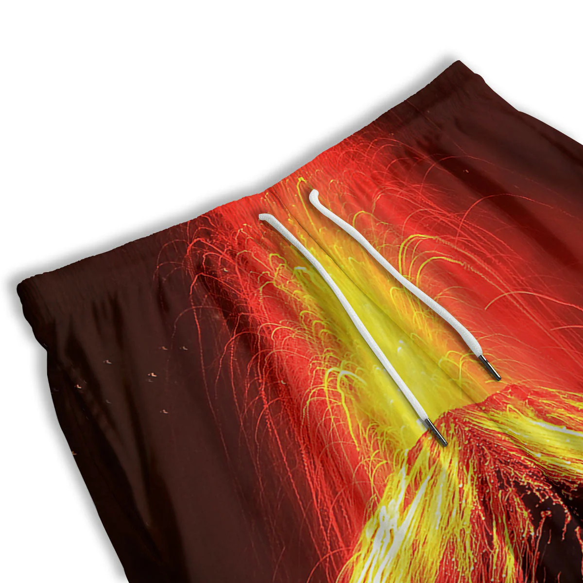 Volcano On Fire Print Men's Athletic Shorts - Image 3