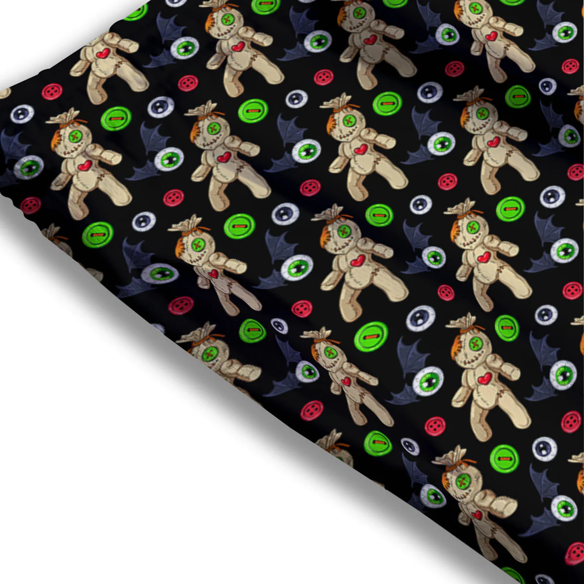 Voodoo Doll Cartoon Print Pattern Mesh Shorts - Image 3
