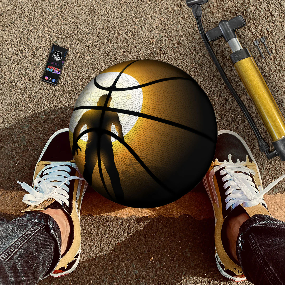 Walking Zombie Halloween Print Basketball - Image 2