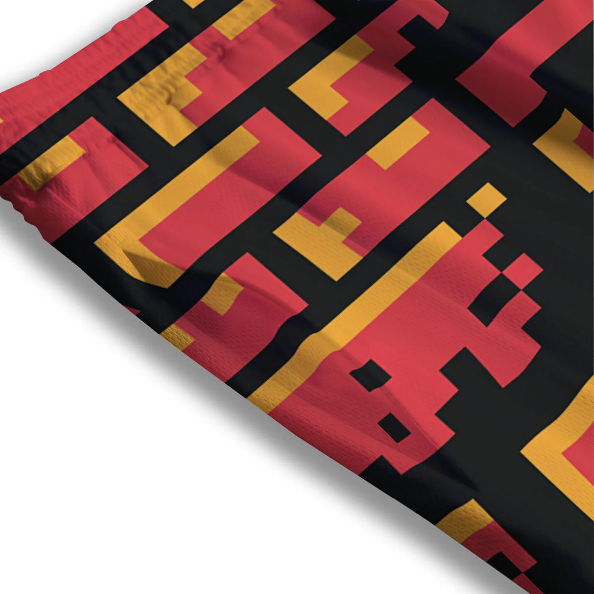 Wall Orange 8-Bit Pixel Print Mesh Shorts - Image 3