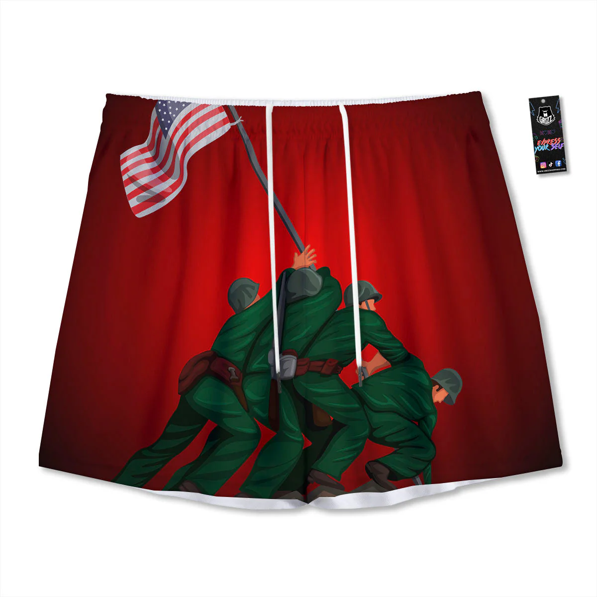 War Memorial American Print Mesh Shorts