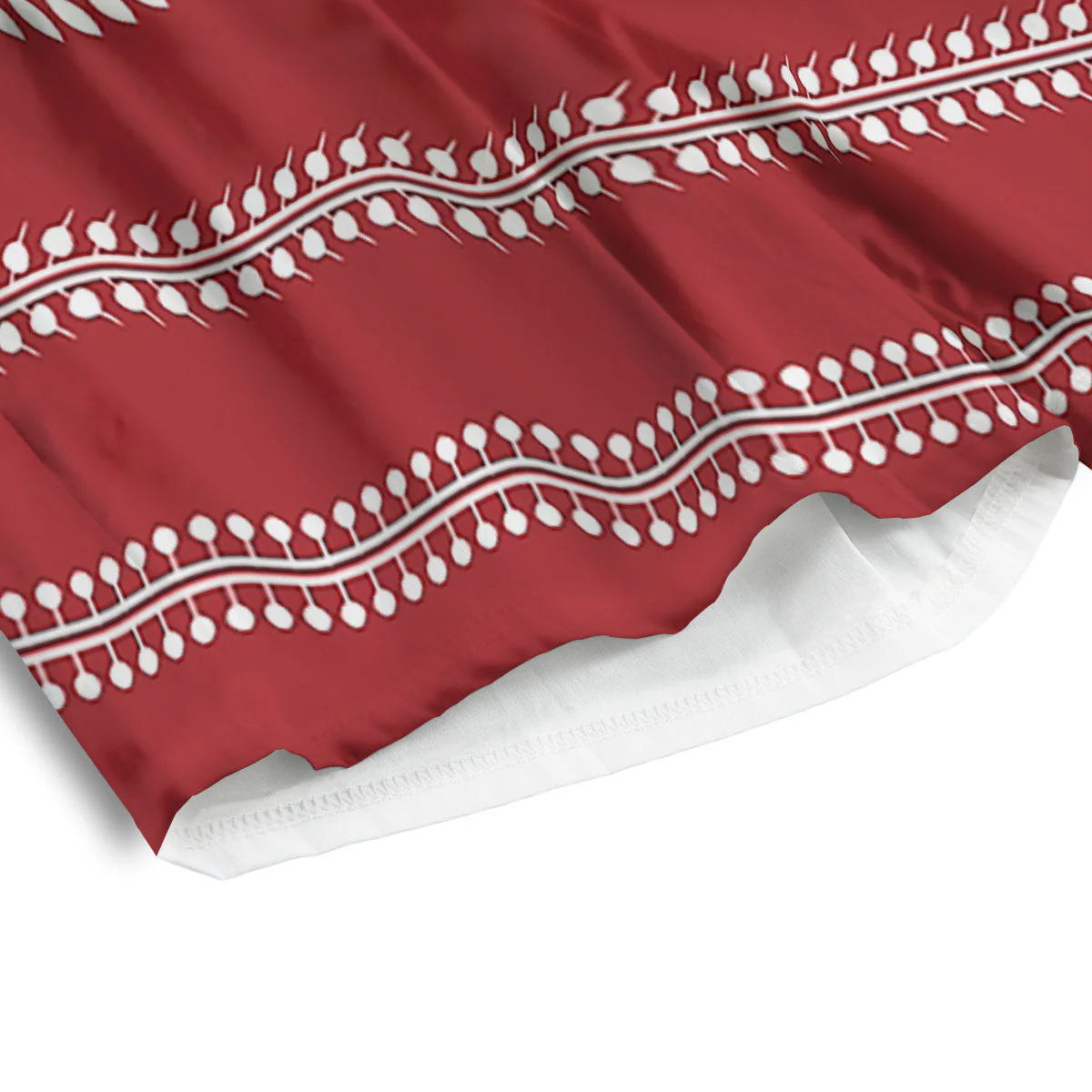 Warli Tribal White And Red Print Men's Athletic Shorts - Image 4