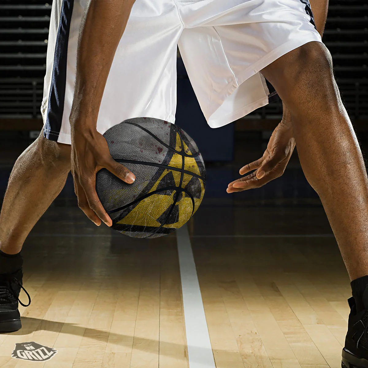 Warning Nuclear Symbol Print Basketball - Image 3