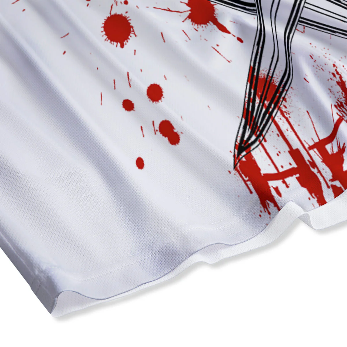 Warrior Bloody Spartan Print Mesh Shorts - Image 4