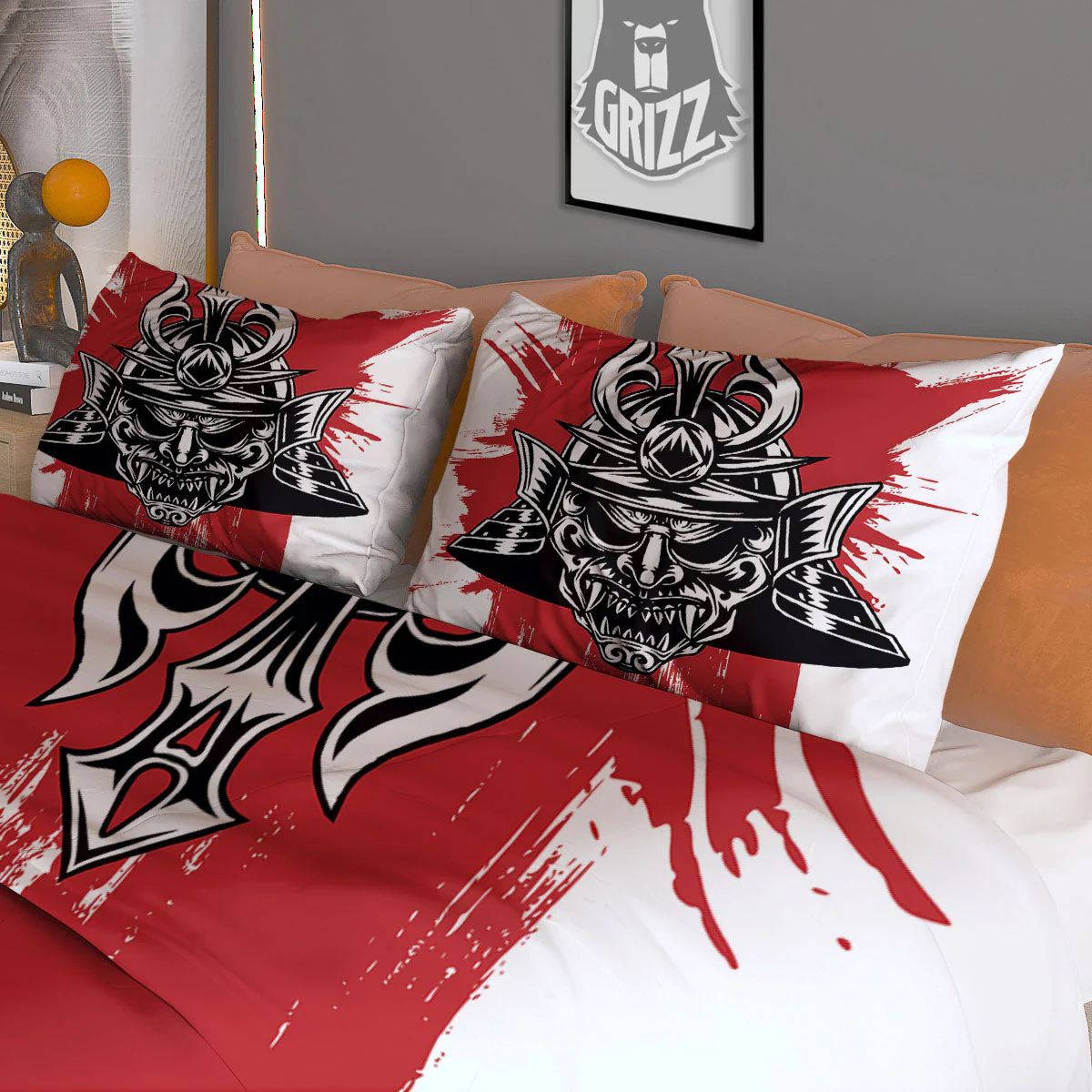Warrior Japanese Samurai Print Duvet Cover Bedding Set - Image 3