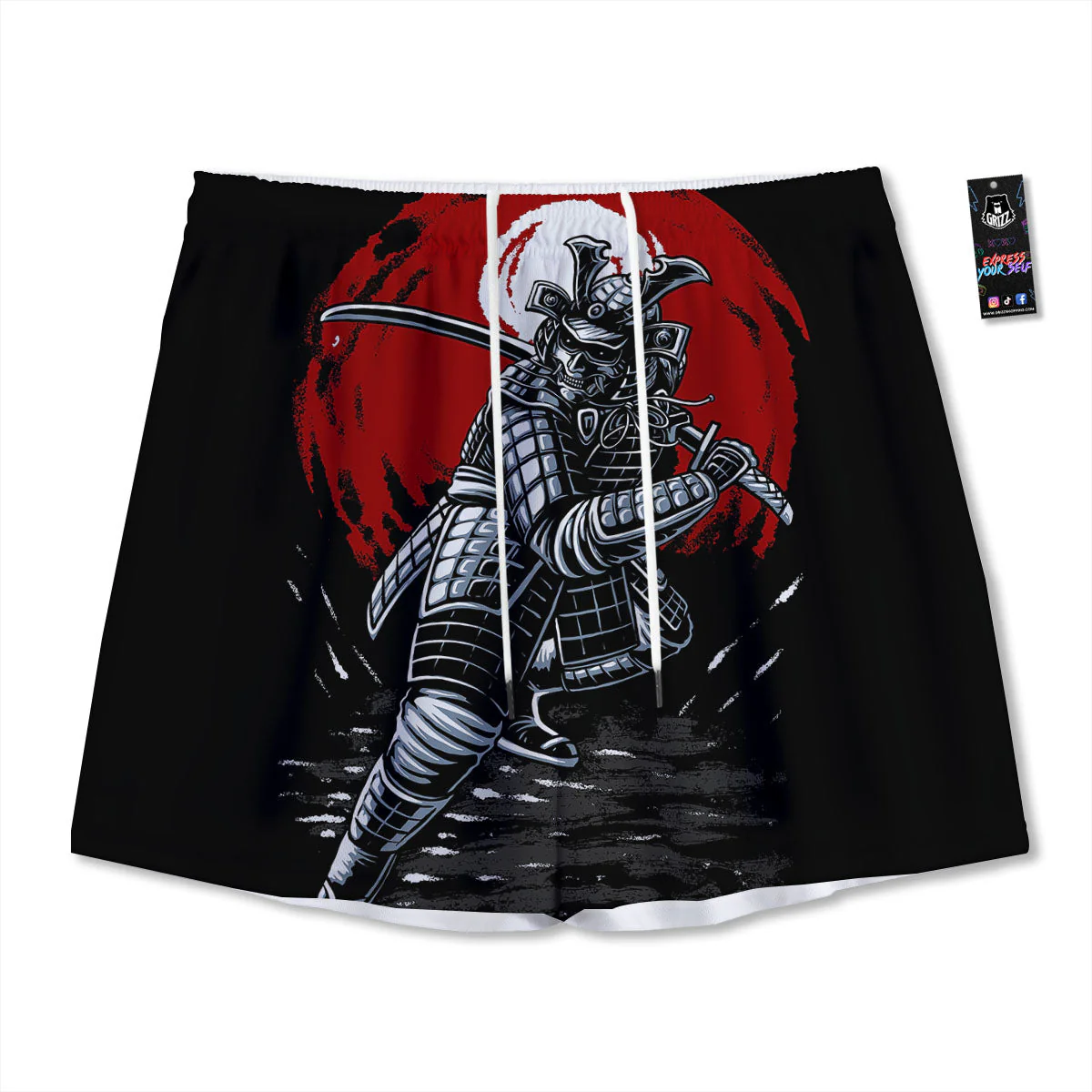 Warrior Samurai Dark Print Mesh Shorts