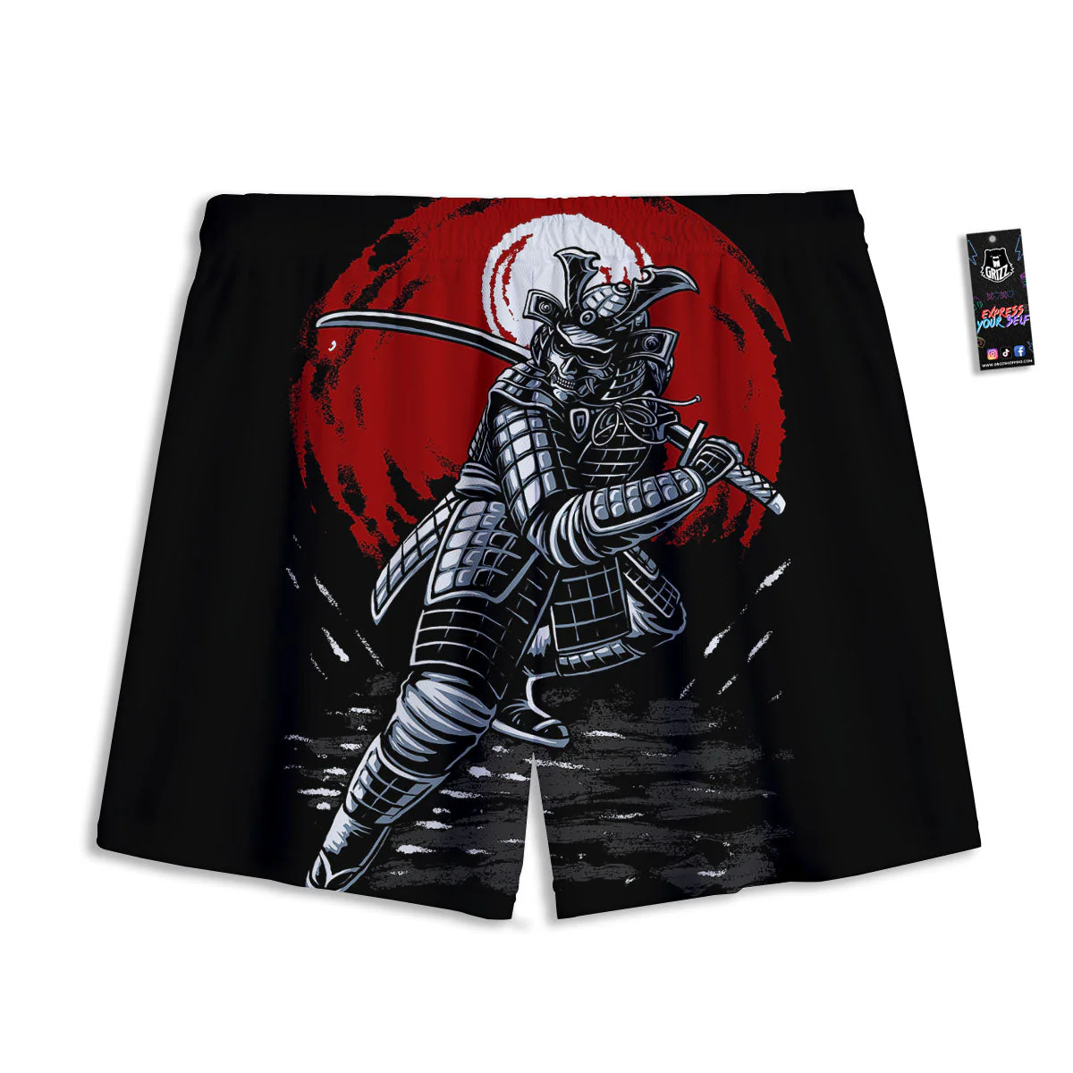 Warrior Samurai Dark Print Mesh Shorts - Image 2