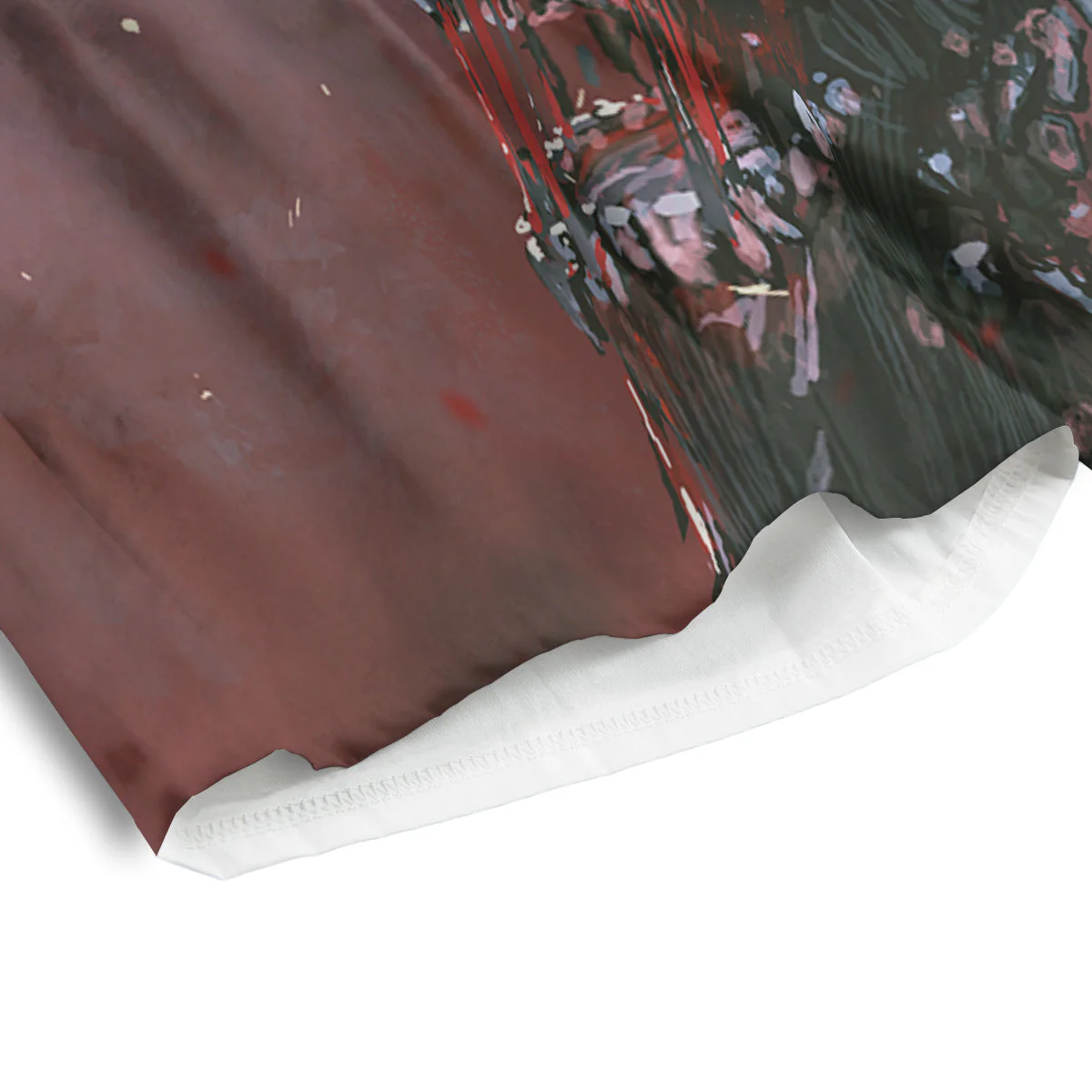 Watercolor Creepy Monsters Open Mouth Print Men's Athletic Shorts - Image 4
