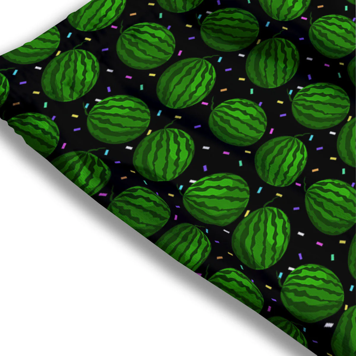 Watermelon Black Cute Print Pattern Mesh Shorts - Image 3