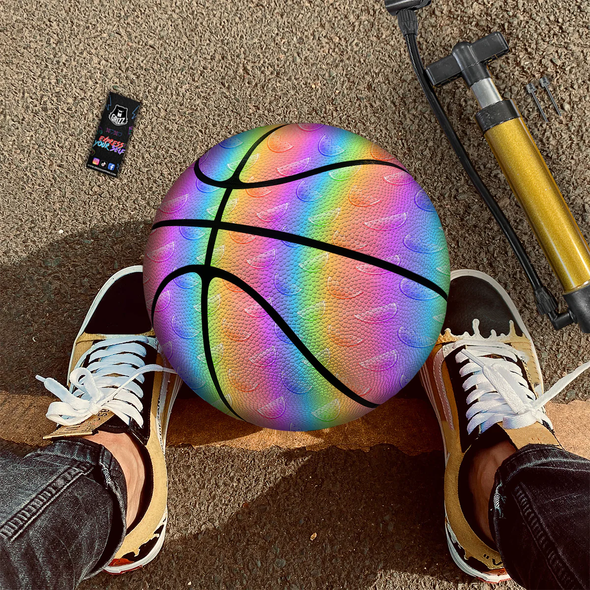 Watermelon Colorful Print Pattern Basketball - Image 2