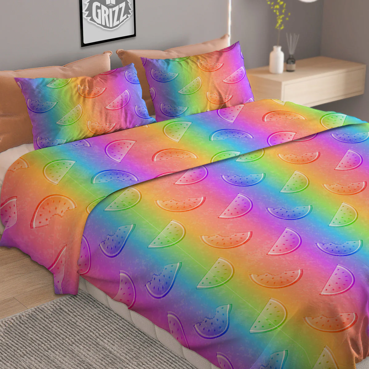 Watermelon Colorful Print Pattern Duvet Cover Bedding Set - Image 2