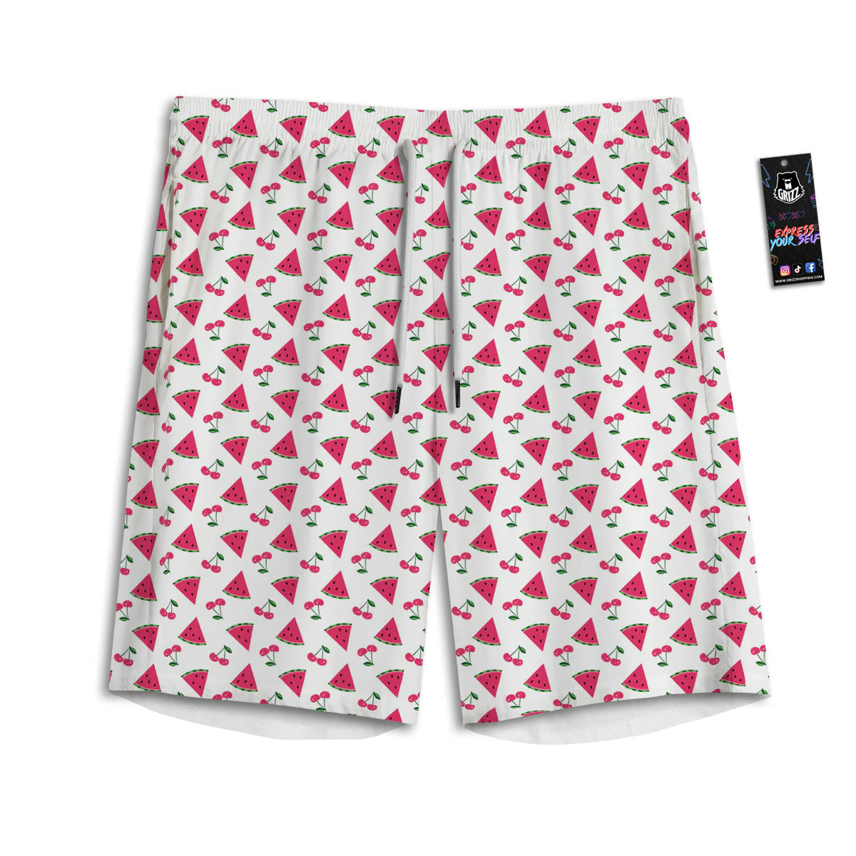 Watermelon Cute Berry Print Pattern Men's Athletic Shorts