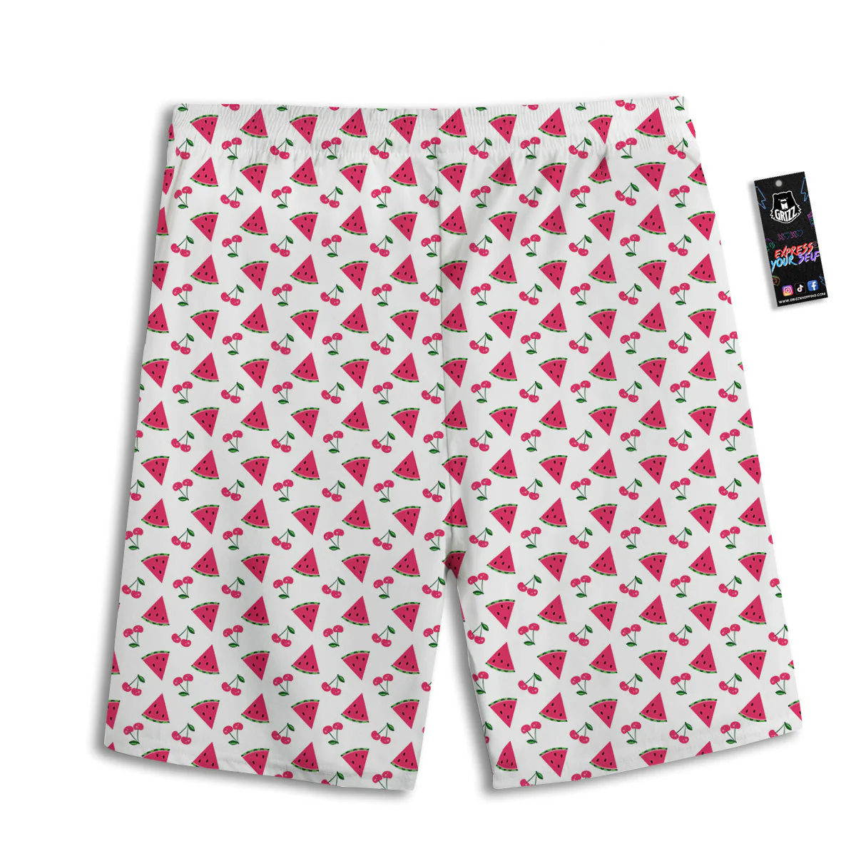 Watermelon Cute Berry Print Pattern Men's Athletic Shorts - Image 2