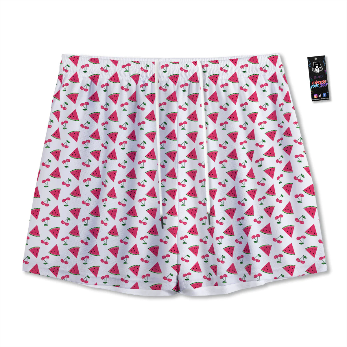 Watermelon Cute Berry Print Pattern Mesh Shorts