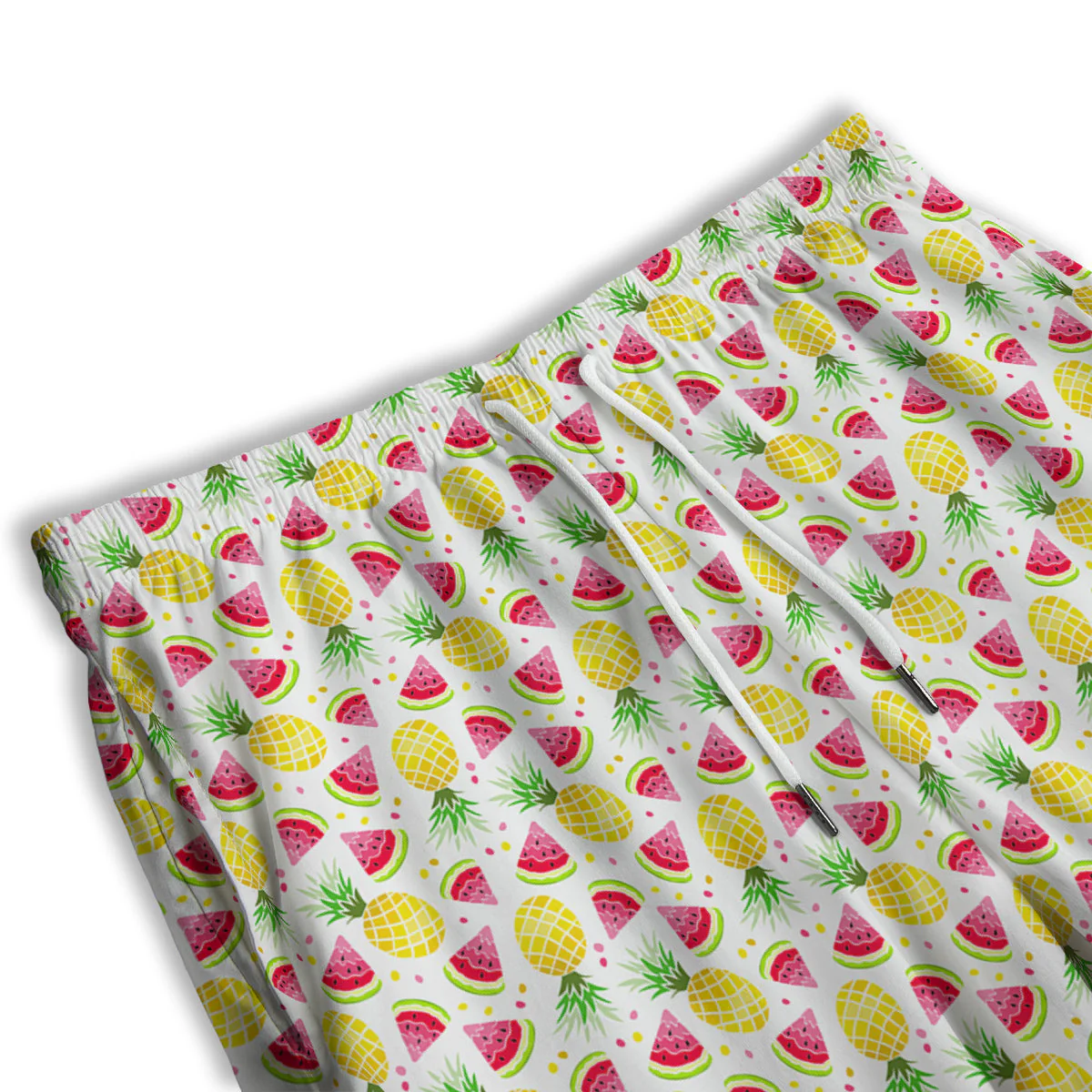 Watermelon Cute Pineapple Print Pattern Men's Athletic Shorts - Image 3
