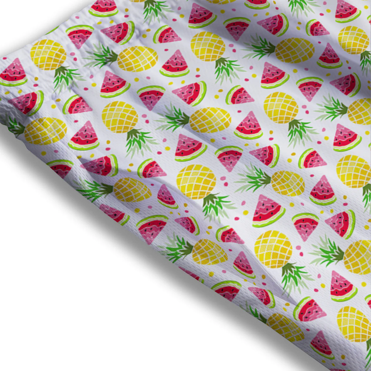 Watermelon Cute Pineapple Print Pattern Mesh Shorts - Image 3