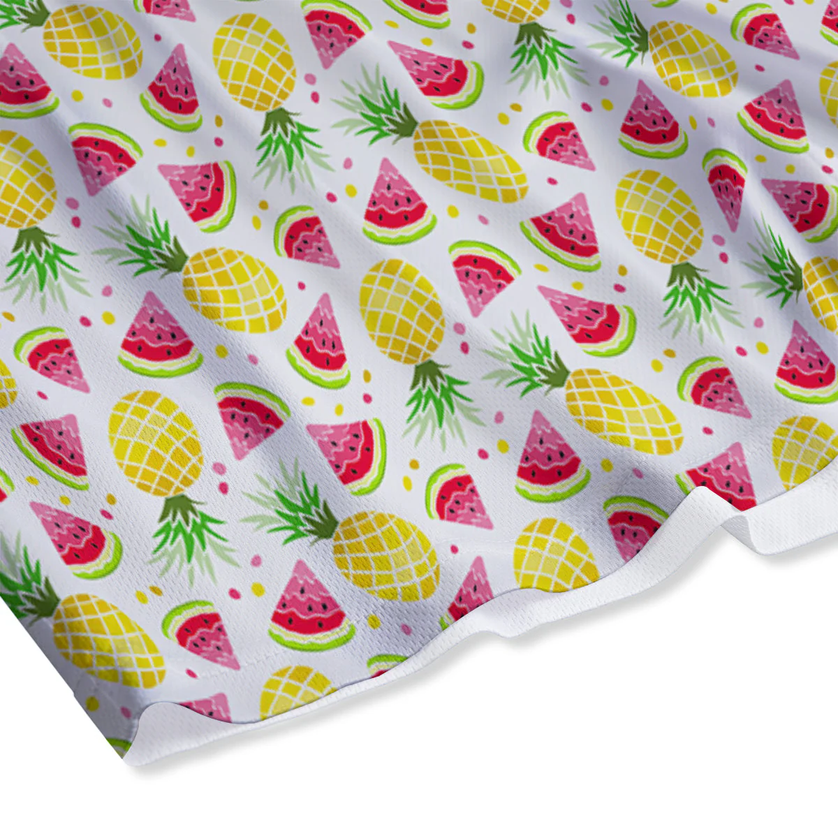 Watermelon Cute Pineapple Print Pattern Mesh Shorts - Image 4
