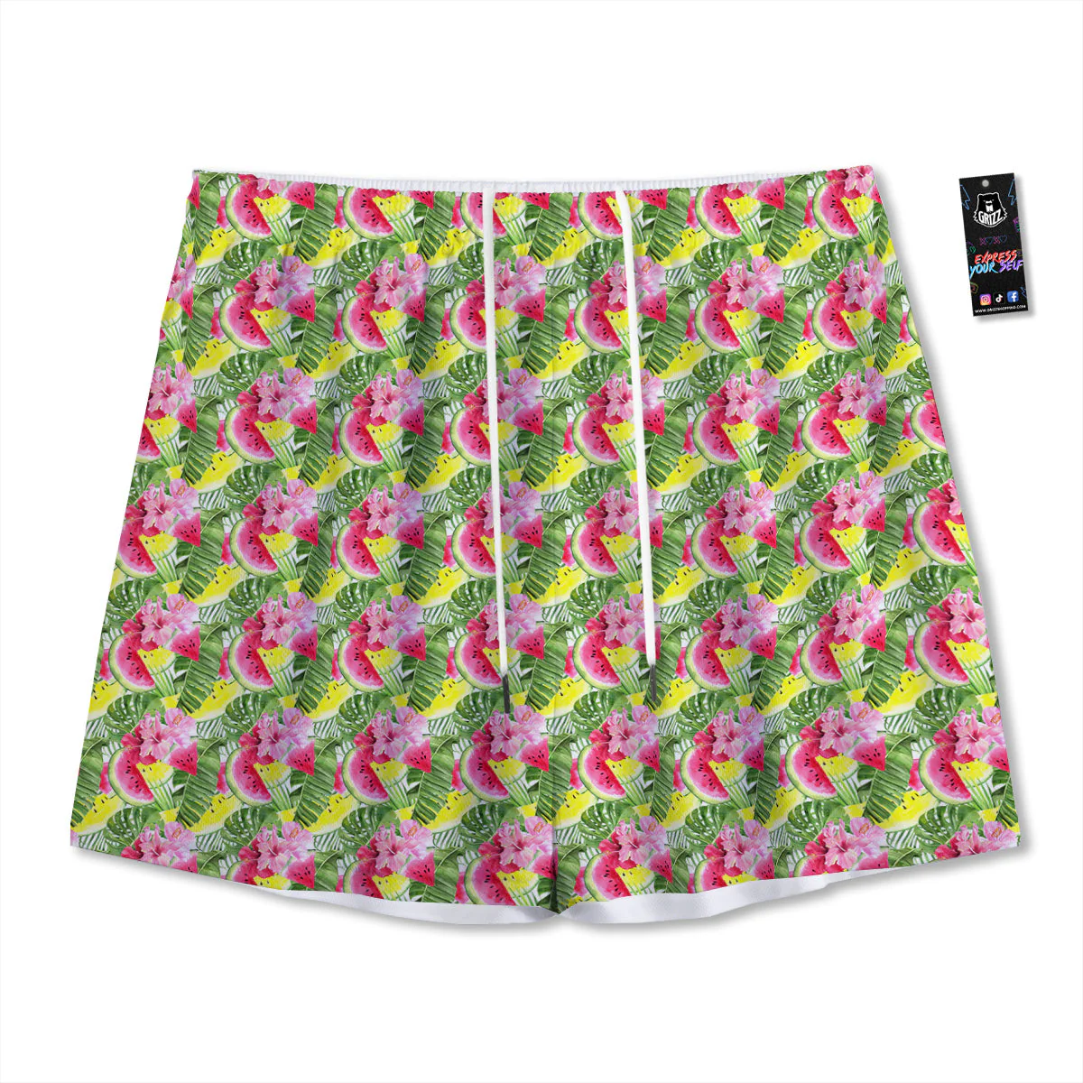 Watermelon Cute Tropical Print Pattern Mesh Shorts