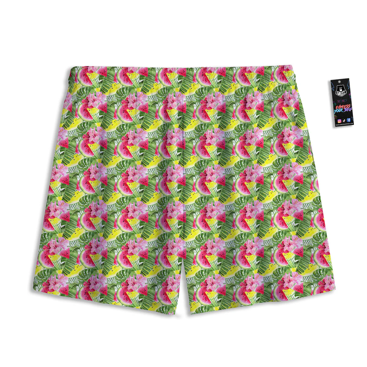 Watermelon Cute Tropical Print Pattern Mesh Shorts - Image 2