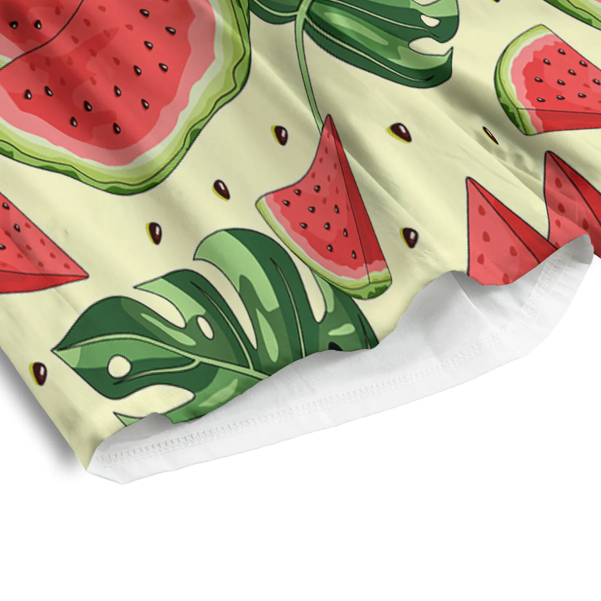 Watermelon Leaf Tropical Print Pattern Men's Athletic Shorts - Image 4