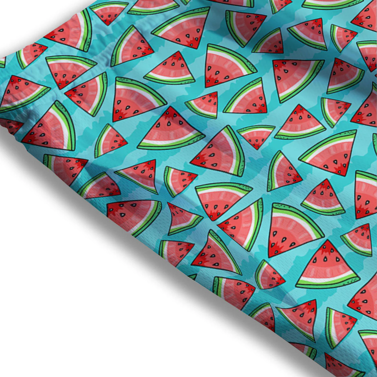 Watermelon Pieces Blue Print Pattern Mesh Shorts - Image 3